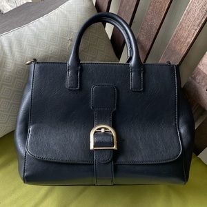 Sole Society Black Leather Satchel Bag